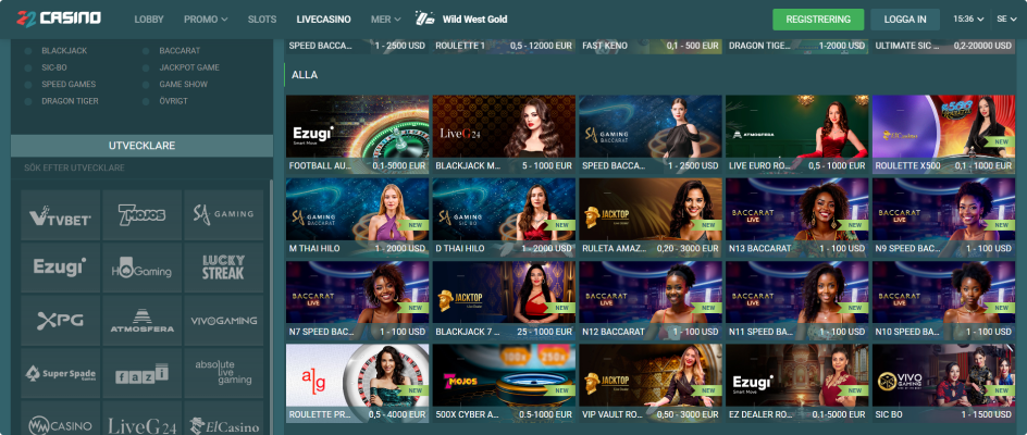 22Casino Live Casino